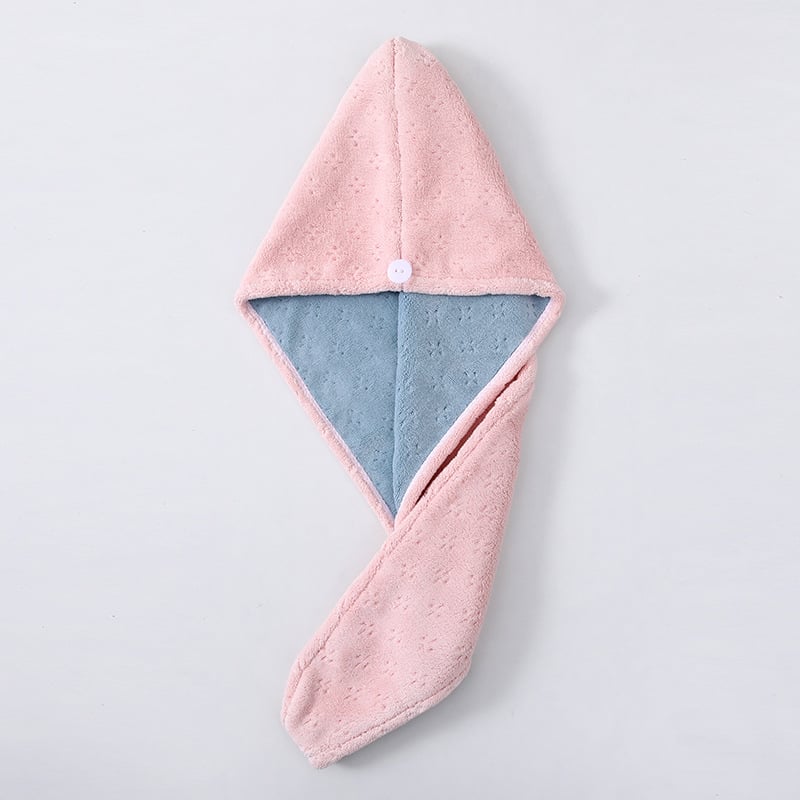 Șapcă de uscare a părului din velur coral dublu-strat, absorbantă și uscare rapidă, pentru femei, 80–99 g