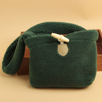 Laste plüüsi crossbody kott Korea stiilis hoiuruumiga