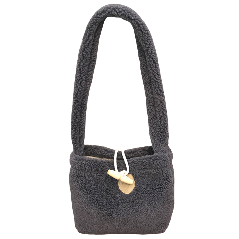 Laste plüüsi crossbody kott Korea stiilis hoiuruumiga