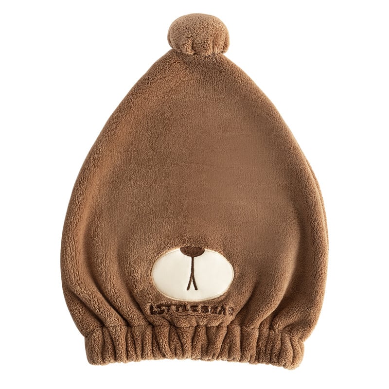 Șapcă de uscare a părului din fleece coral cu model desen animat, uscare rapidă, 32s fire, 80–99 g