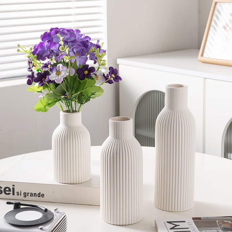 Vază de flori din ceramică, stil modern minimalist, decor de masă pentru living și comodă TV, gata de cadou