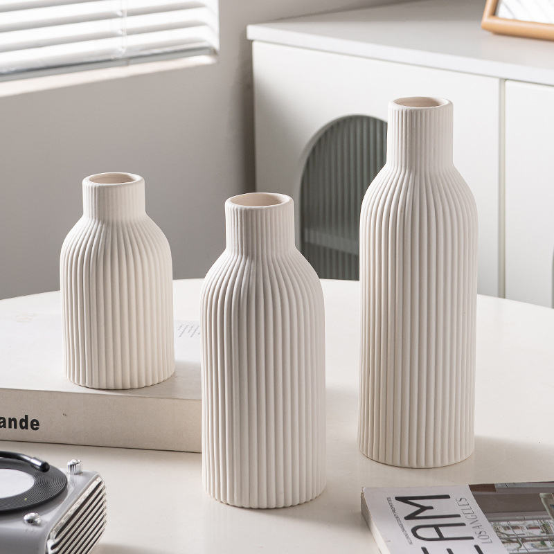 Vază de flori din ceramică, stil modern minimalist, decor de masă pentru living și comodă TV, gata de cadou