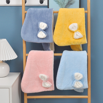 Șapcă de baie din coral fleece pentru uscat părul, absorbantă dublă, fir 32, greutate 170–199 g, țesătură Plain weave