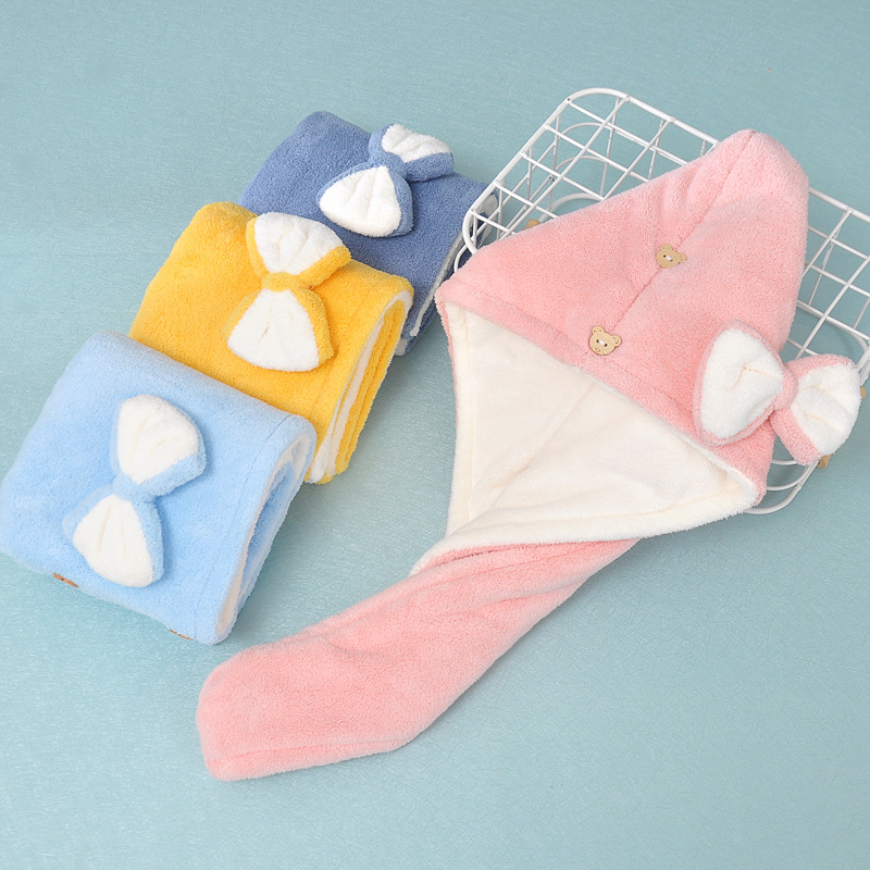 Șapcă de baie din coral fleece pentru uscat părul, absorbantă dublă, fir 32, greutate 170–199 g, țesătură Plain weave