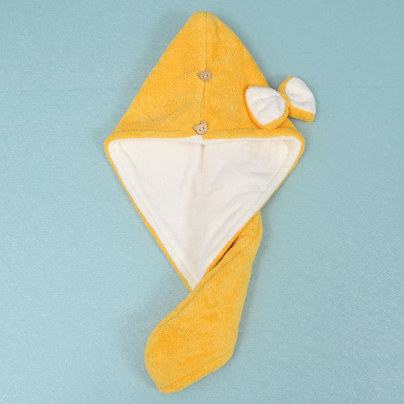 Șapcă de baie din coral fleece pentru uscat părul, absorbantă dublă, fir 32, greutate 170–199 g, țesătură Plain weave