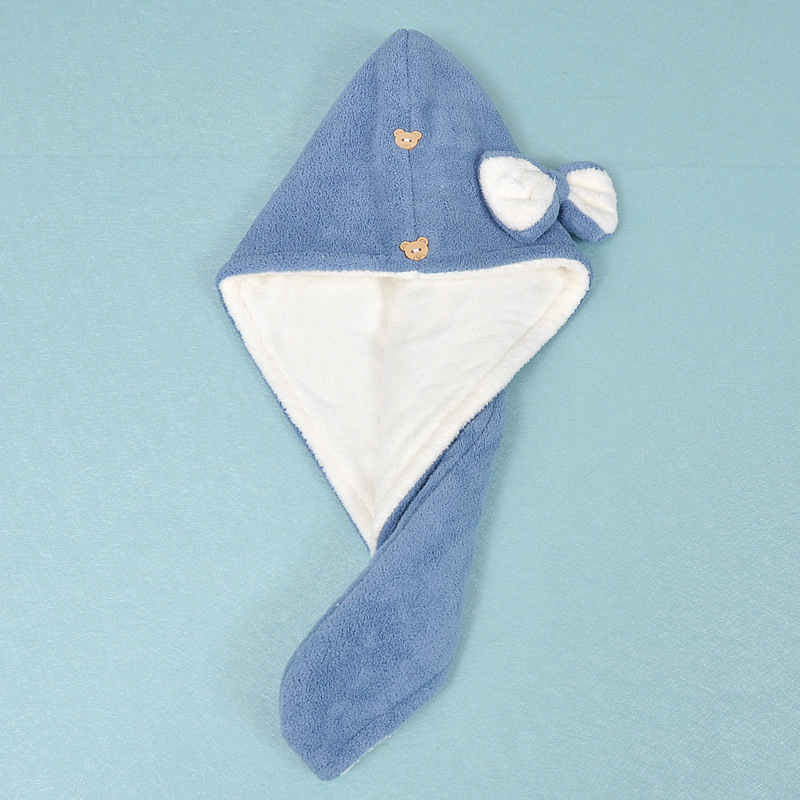 Șapcă de baie din coral fleece pentru uscat părul, absorbantă dublă, fir 32, greutate 170–199 g, țesătură Plain weave