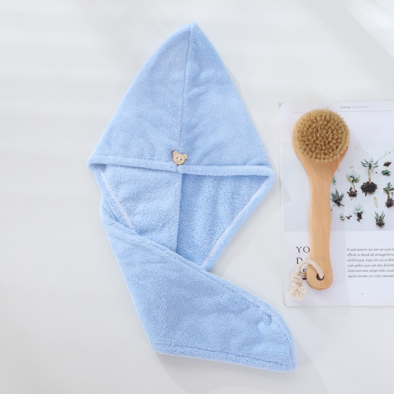 Șapcă pentru uscat părul din fleece coral, absorbție ridicată, uscare rapidă, fir 150D, greutate 50-79 g