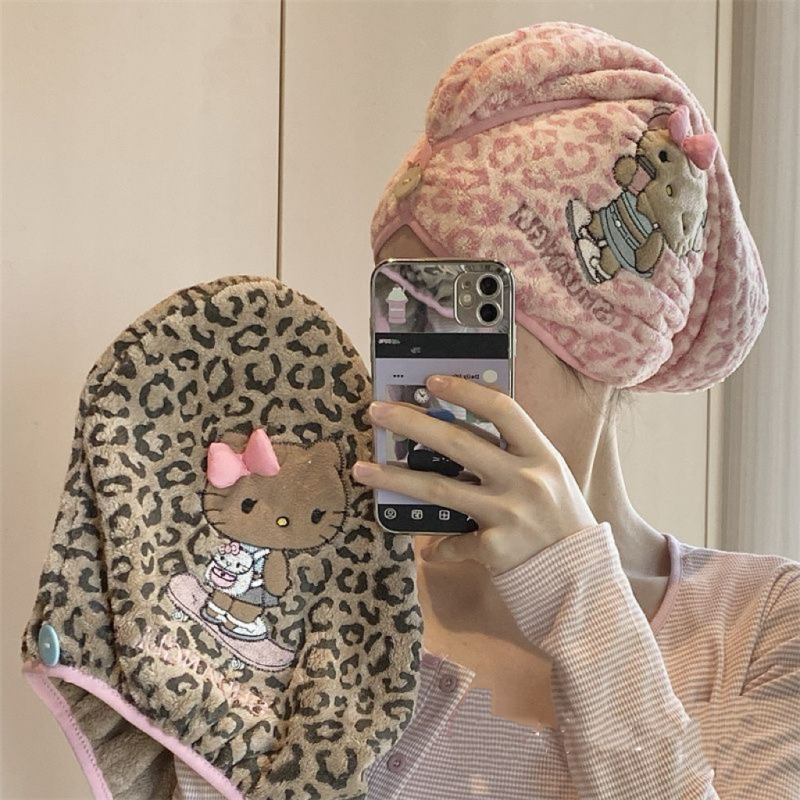 Šešir za sušenje kose od coral fleece s leopard uzorkom – 150D, 80–99 g, izšivanje, šivanje i tisak, prilagodljivo