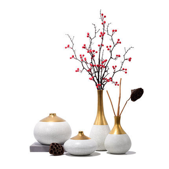 Keramička vaza za cvijeće s malim otvorom, dekorativni predmet, Jade slip marka, stil lagani luksuz