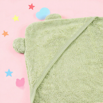 Dječji kapuljačasti ručnik-ogrtač, koralni fleece, brzo sušenje, upijajući, 500 g+ težine, 40 niti, šivenje