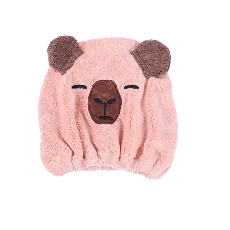 Capybara száraz haj sapka — korall plüss, 150d szál, hímzés, kivágott velúr, sima szövés, 50–79 g