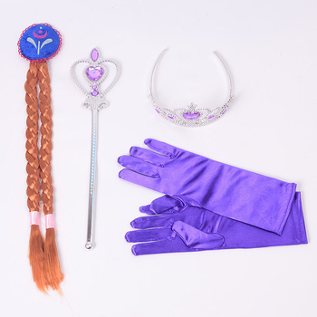 Printsesside riietumisekomplekt: kroon, võlupulk, kindad ja marli seelik kristallaktsentidega lastele