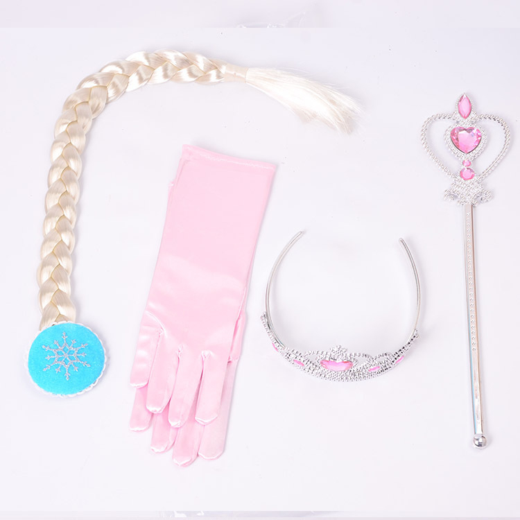 Printsesside riietumisekomplekt: kroon, võlupulk, kindad ja marli seelik kristallaktsentidega lastele