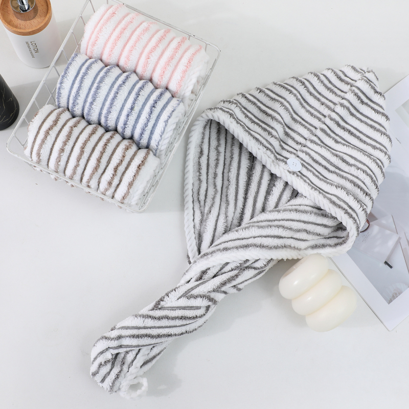 Turban za sušenje kose od coral fleisa, upija vodu, ne oštećuje kosu, brzo sušenje, mekan, debeli šal za glavu za žene