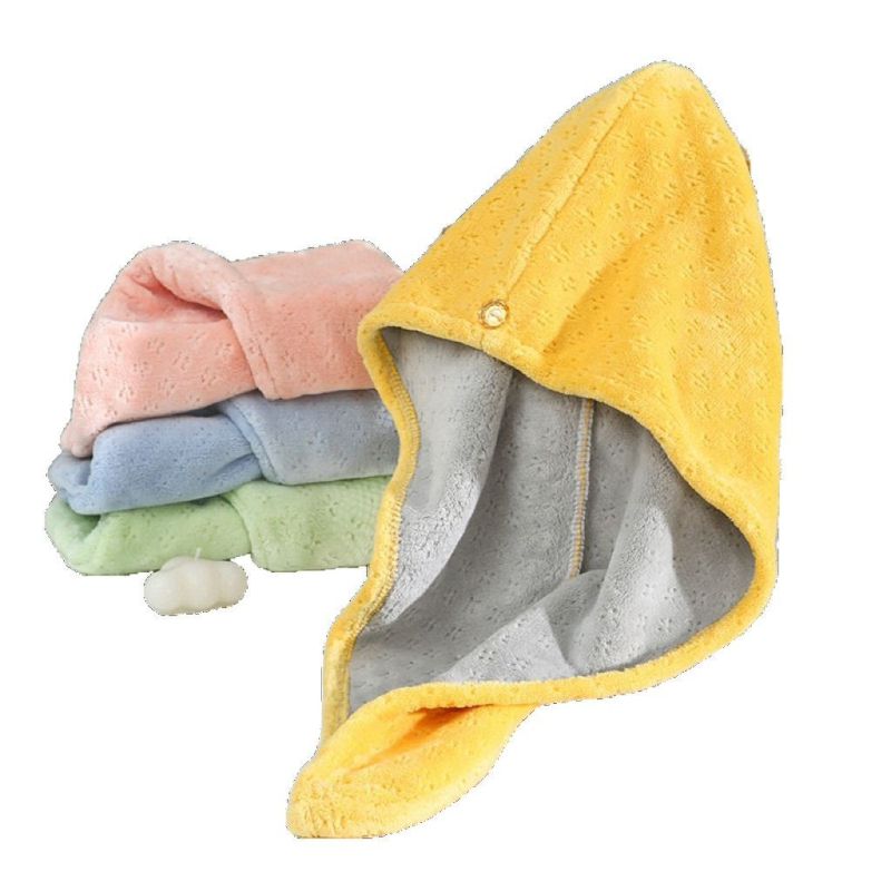 Yuyan Kapa za sušenje kose od Coral Fleece, dvostruki sloj, upijajući, brzo sušenje, 120–139 g