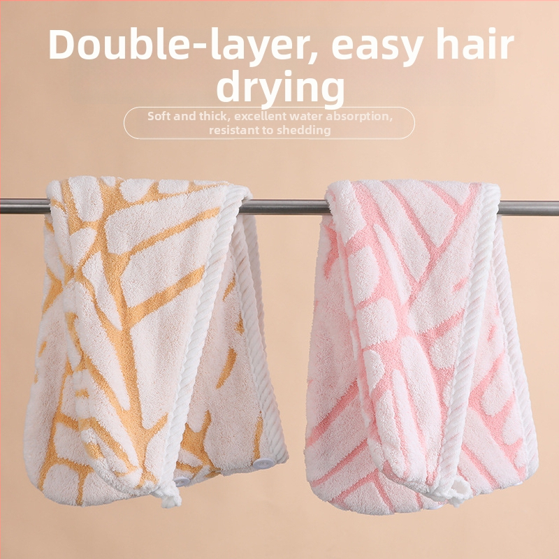 Šal za sušenje kose od koralnog fleeca, debeli, upija, brzo suši, 150D jacquard, 140–169 g