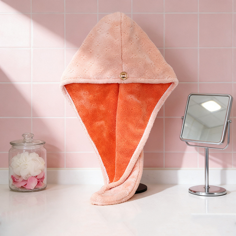 Šal za sušenje kose, upija vodu i brzo se suši, koralni fleece, 100–119 g