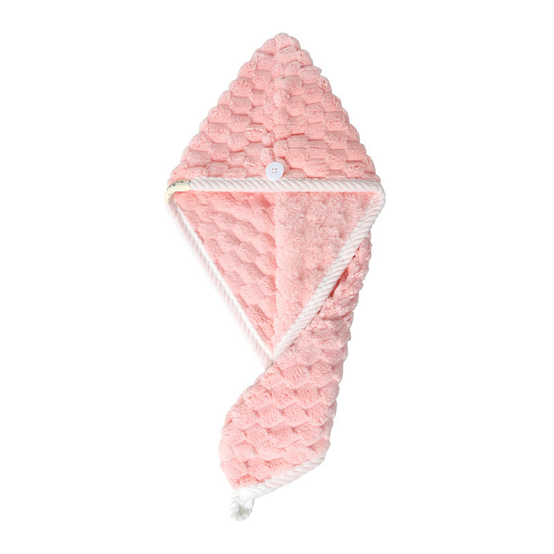 Šešir za sušenje kose – koralni fleece, dvostruki sloj, 150D, 80-99 g, za žene