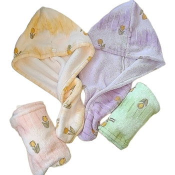 Tulip oblik kape za sušenje kose (Meng yishu; Coral fleece; 150D; Plain weave; 80–99 g)