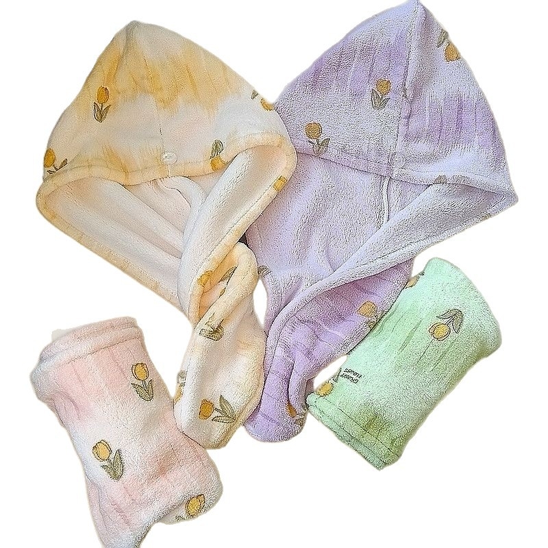 Tulip oblik kape za sušenje kose (Meng yishu; Coral fleece; 150D; Plain weave; 80–99 g)