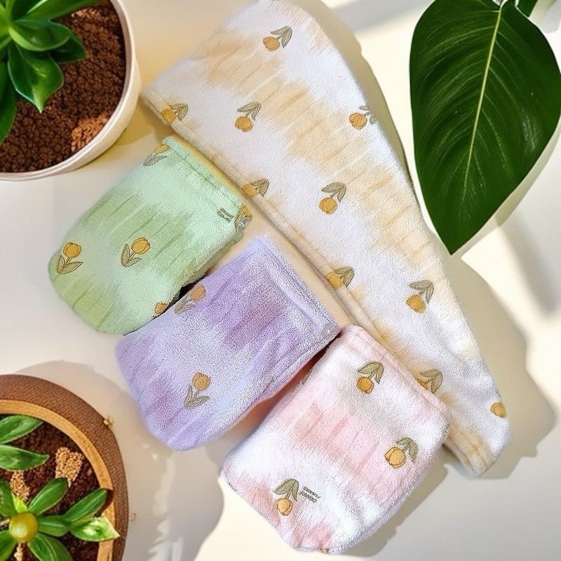 Tulip oblik kape za sušenje kose (Meng yishu; Coral fleece; 150D; Plain weave; 80–99 g)