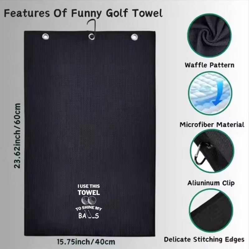 Golf ručnik s ušivenim logom, superfinog vlakna, 400 GSM, wafle uzorak s ananasom, brzo sušenje