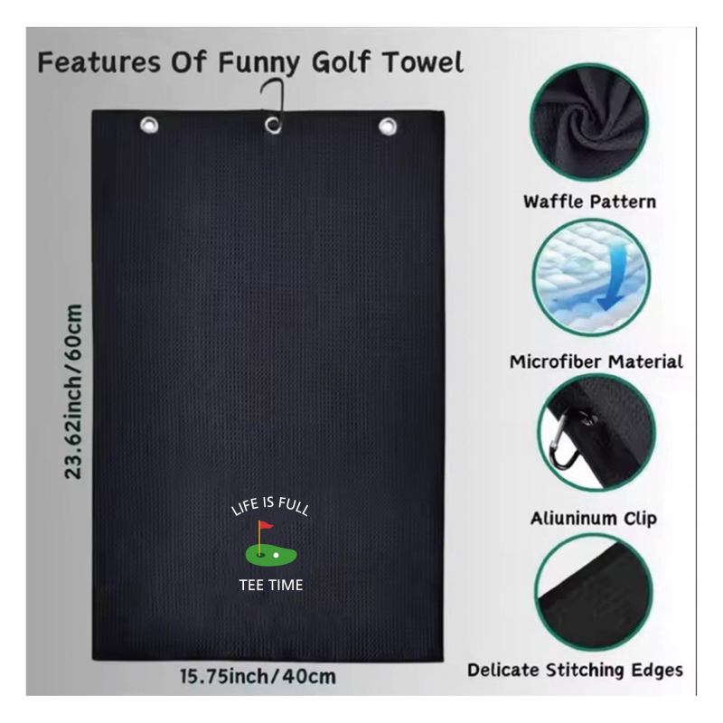 Golf ručnik s ušivenim logom, superfinog vlakna, 400 GSM, wafle uzorak s ananasom, brzo sušenje