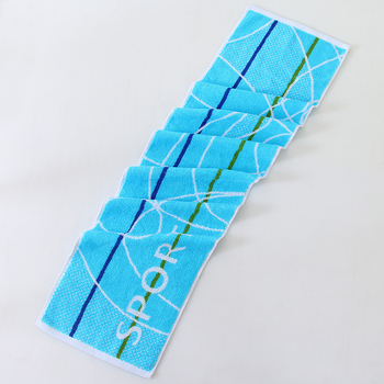 Sportski ručnik od 100% pamuka, Jacquard tehnologija, Stock pređa, 120 g, apsorpcija vode 0–5 s