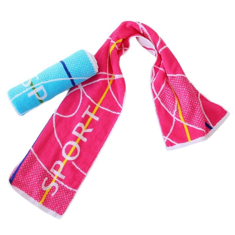 Sportski ručnik od 100% pamuka, Jacquard tehnologija, Stock pređa, 120 g, apsorpcija vode 0–5 s