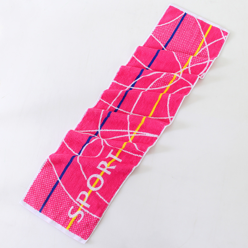 Sportski ručnik od 100% pamuka, Jacquard tehnologija, Stock pređa, 120 g, apsorpcija vode 0–5 s