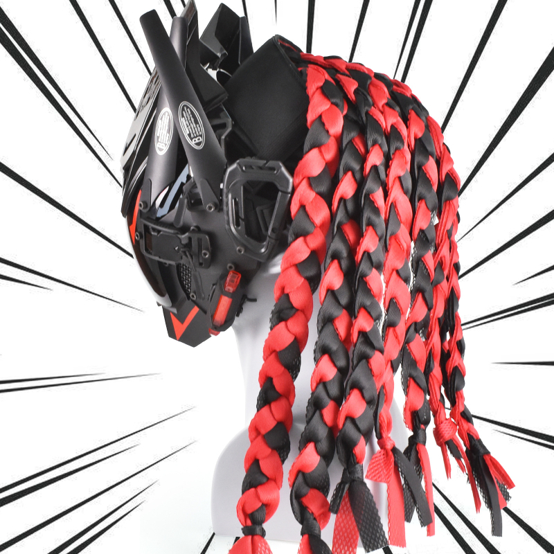 Киберпънк тактическа качулка‑маска с плитки и перука за каране на открито — ZLang, стил Контраст, еластична материя, унисекс, спортна шапка/шал