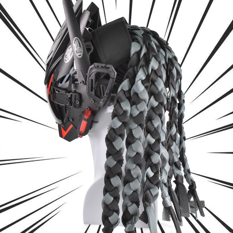 Киберпънк тактическа качулка‑маска с плитки и перука за каране на открито — ZLang, стил Контраст, еластична материя, унисекс, спортна шапка/шал