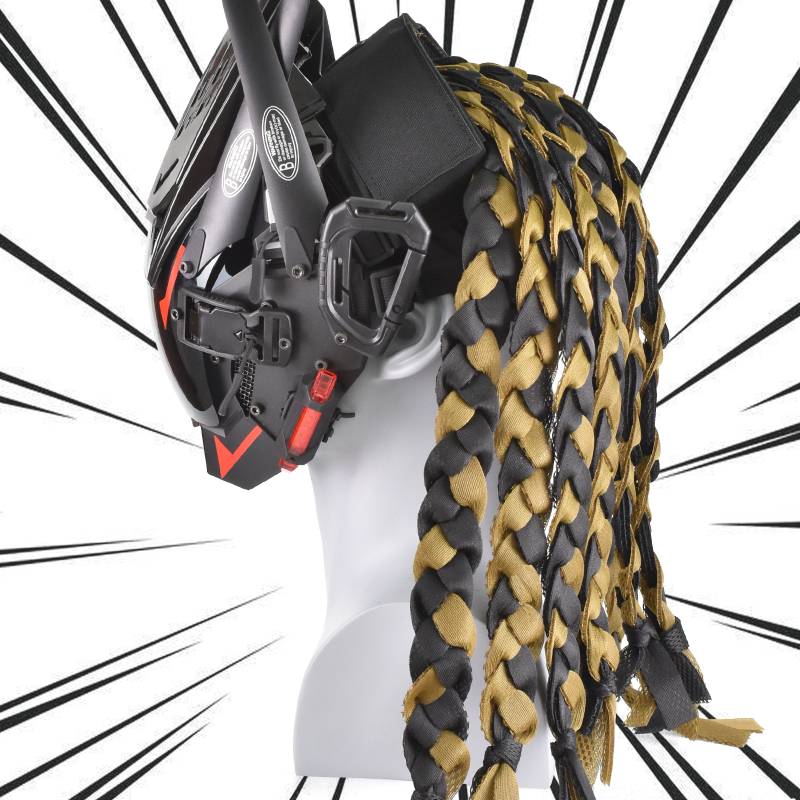 Киберпънк тактическа качулка‑маска с плитки и перука за каране на открито — ZLang, стил Контраст, еластична материя, унисекс, спортна шапка/шал