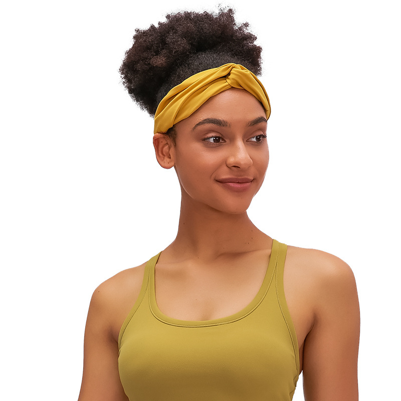 Йога лента за глава - еластична, дишаща, попиване на пот, нейлон; за възрастни жени; за бягане и фитнес; възможност за персонализация и печат на лого