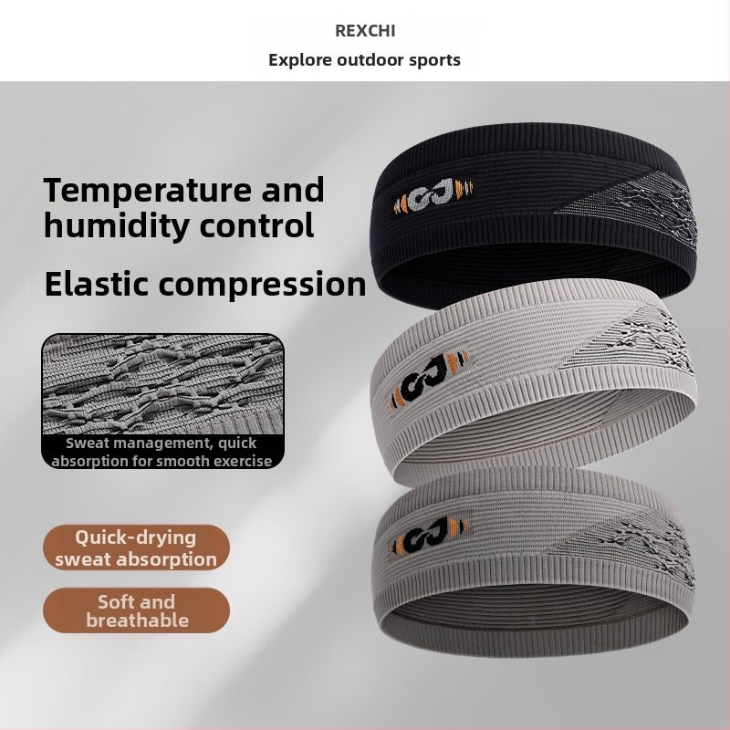 Siūlių neturinčia sportinė galvos juosta, prakaitą sugerianti, kvėpuojanti, greitai džiūstanti, Nailonas/Spandeksas/Poliesteris, skirta bėgiojimui, dviračių sportui ir krepšiniui