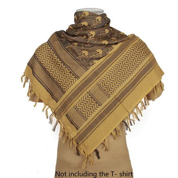 Тактически спортен шал за глава с принт на череп, памук, пустинен камуфлаж, за тактически дейности на открито и военни фенове