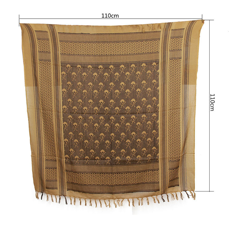 Тактически спортен шал за глава с принт на череп, памук, пустинен камуфлаж, за тактически дейности на открито и военни фенове