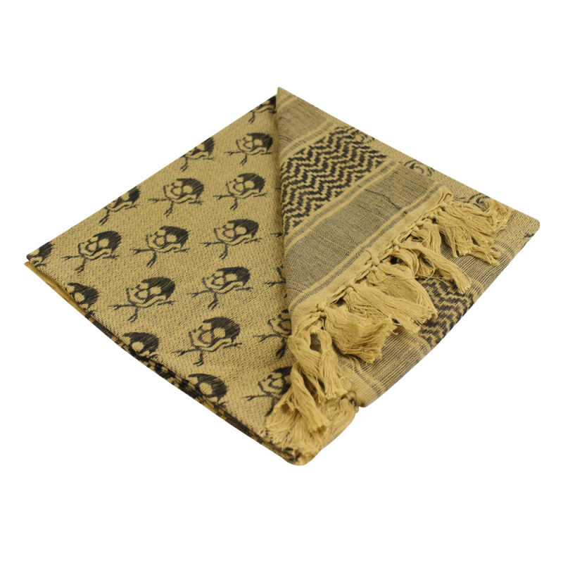 Тактически спортен шал за глава с принт на череп, памук, пустинен камуфлаж, за тактически дейности на открито и военни фенове