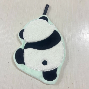 Ručnik za ruke s panda izšivenim motivom na koralnom flisu, 30-50 g, 150d pređa, šifra proizvoda 8779