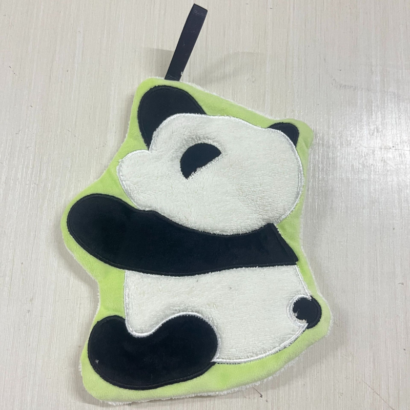 Ručnik za ruke s panda izšivenim motivom na koralnom flisu, 30-50 g, 150d pređa, šifra proizvoda 8779