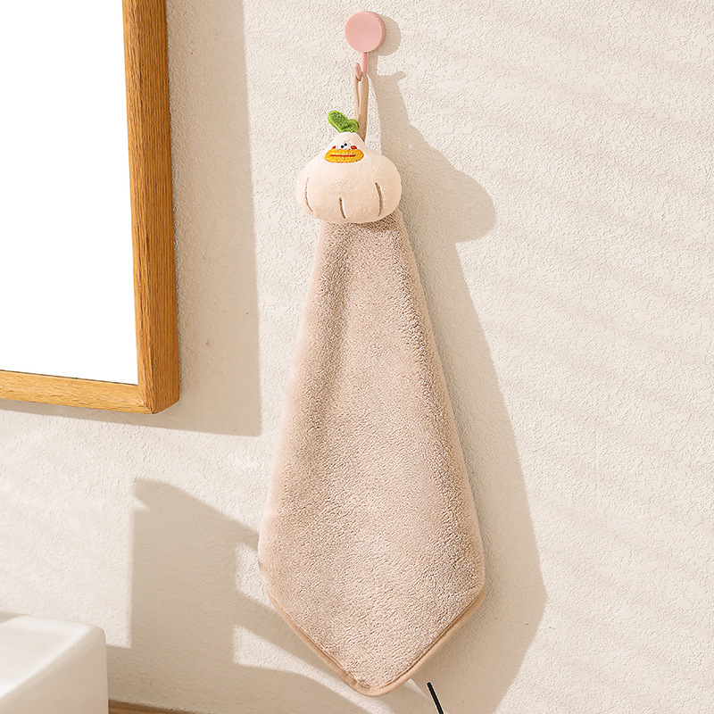 Ručnik za ruke od coral fleece, upijajući, kvadratnog oblika, za kuhinju i kupaonicu, s vezom i obrubom, 30–50 g, 150D
