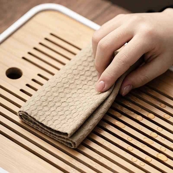 Dejie Πετσέτα τσαγιού από βαμβακό-λίνη, ιαπωνικού στυλ, παχιά και απορροφητική, επιφάνεια τραπεζιού για τσάι, μοντέλο 01245-6