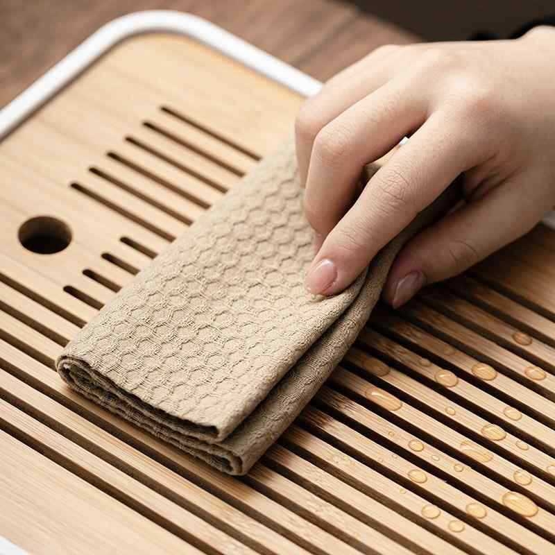 Dejie Πετσέτα τσαγιού από βαμβακό-λίνη, ιαπωνικού στυλ, παχιά και απορροφητική, επιφάνεια τραπεζιού για τσάι, μοντέλο 01245-6