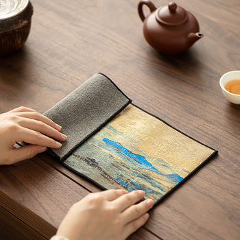 Πετσέτα τσαγιού με λογότυπο, vintage στυλ, 260 γρ, σετ 100 τεμαχίων, ύφασμα Trace of Ceramics, Summer 2024