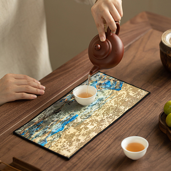 Πετσέτα τσαγιού με λογότυπο, vintage στυλ, 260 γρ, σετ 100 τεμαχίων, ύφασμα Trace of Ceramics, Summer 2024