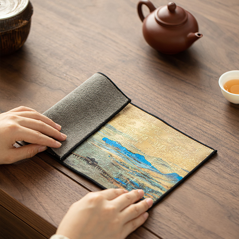 Πετσέτα τσαγιού με λογότυπο, vintage στυλ, 260 γρ, σετ 100 τεμαχίων, ύφασμα Trace of Ceramics, Summer 2024