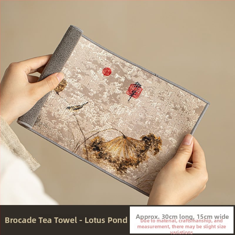 Πετσέτα τσαγιού με λογότυπο, vintage στυλ, 260 γρ, σετ 100 τεμαχίων, ύφασμα Trace of Ceramics, Summer 2024