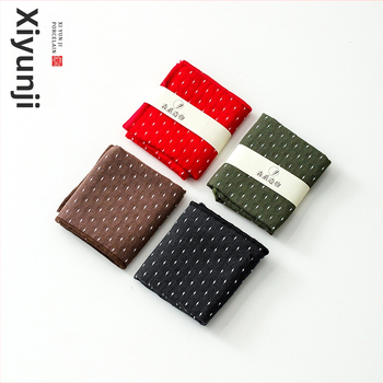 Ιαπωνικού στυλ πετσέτα για τσάι από βαμβάκι-λίνες, απορροφητική, κεντημένη πετσέτα για την τσαγιέρα, αξεσουάρ σετ τσαγιού