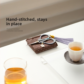 Ιαπωνικού στυλ πετσέτα για τσάι από βαμβάκι-λίνες, απορροφητική, κεντημένη πετσέτα για την τσαγιέρα, αξεσουάρ σετ τσαγιού