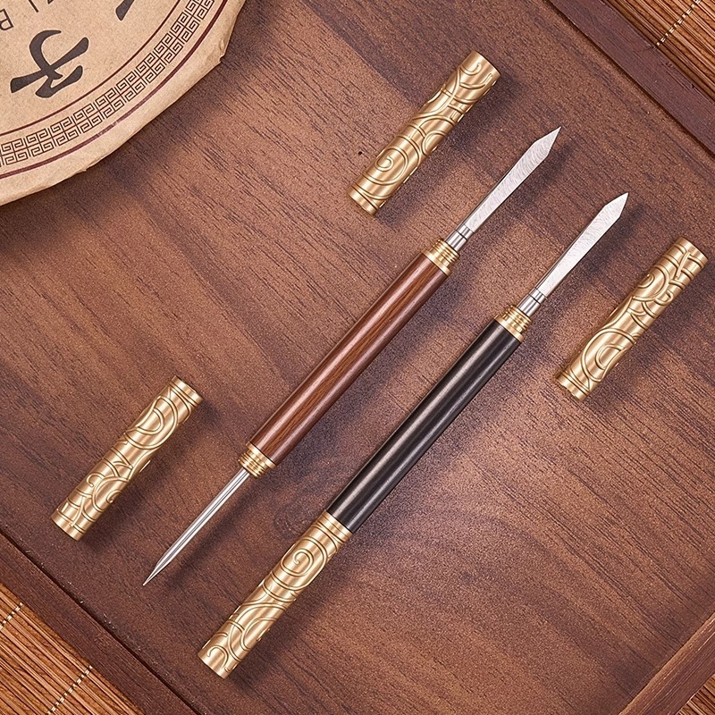 Kreativan alat za čajnu ceremoniju: čajna igla, Sun Wukong nož za čaj od ebony i rosewood, alat za otvaranje Pu'er čajnih pločica, dodaci za čajni set